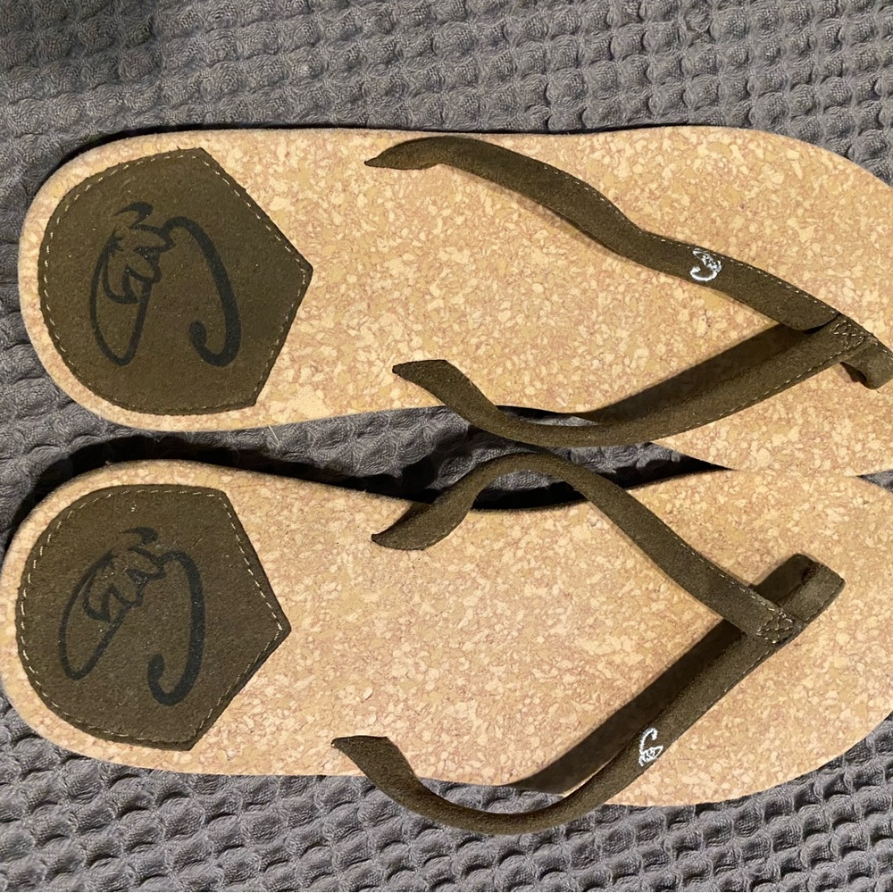 Brown Flip Flops with Logo